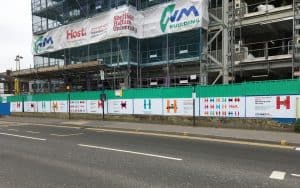 building site with Host hoardings