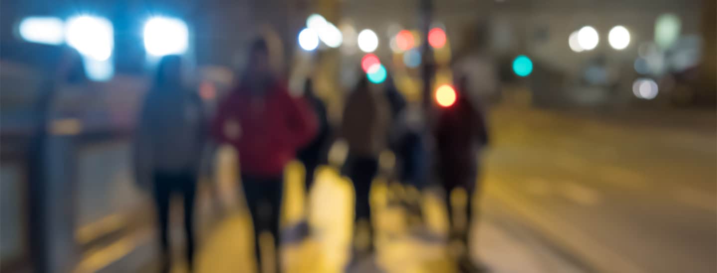 staying safe - people walking at night