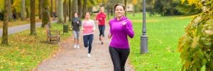 Four-Young-Woman-Out-Running-