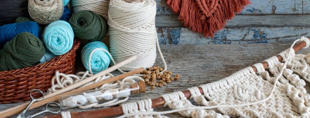 creative crafts making macrame with recycled items